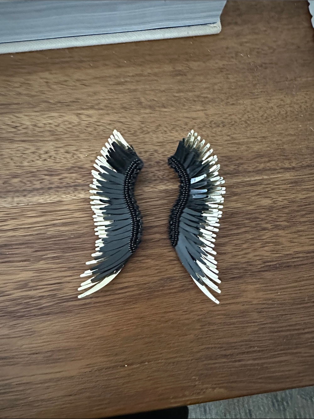 Mignonne gavigan Wing Earrings in Black and Gold